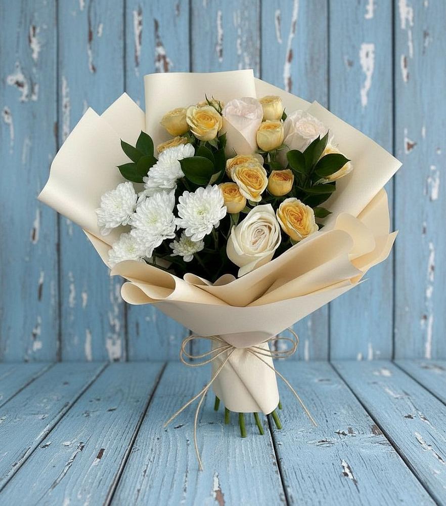 Букет цветов из: Розы и Хризантемы в Добринке