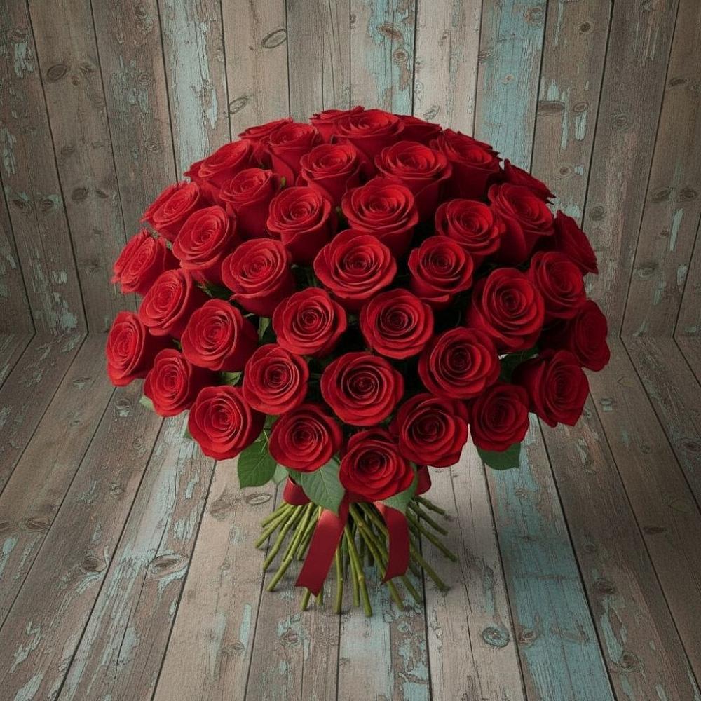 Букет 55 Красных роз Фридом в Добринке
