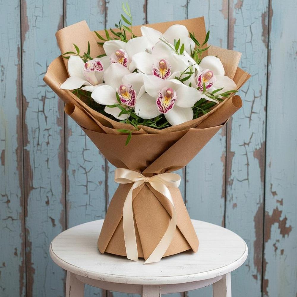 Букет цветов из: Орхидеи и Розы в Добринке