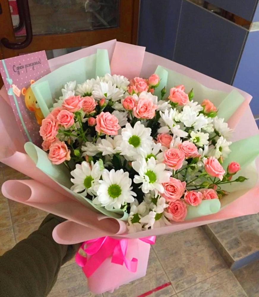 Букет цветов из: Розы и Хризантемы в Добринке