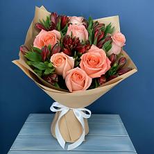 Букет цветов из:  Розы и Альстромерии в Добринке