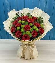 Букет цветов из:  Розы и Хризантемы в Добринке