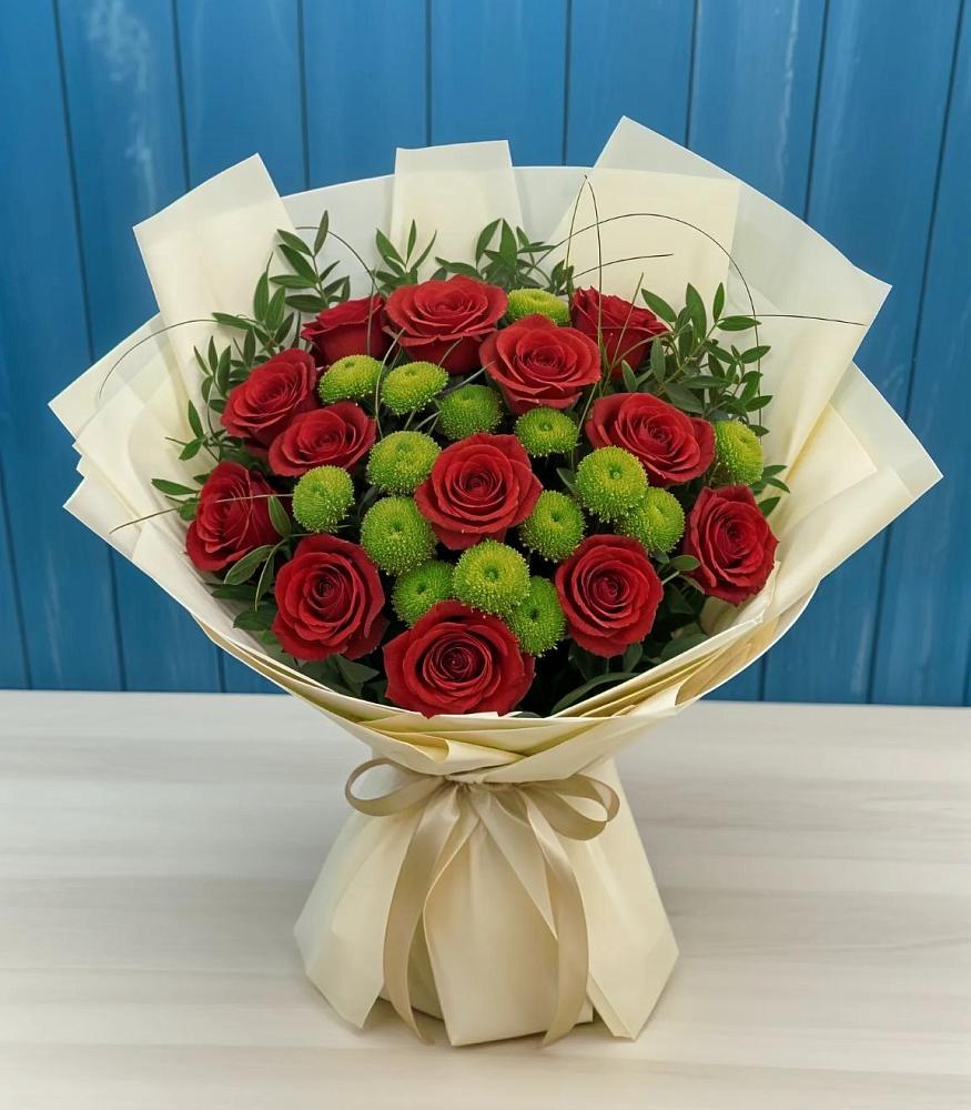 Букет цветов из: Розы и Хризантемы в Добринке